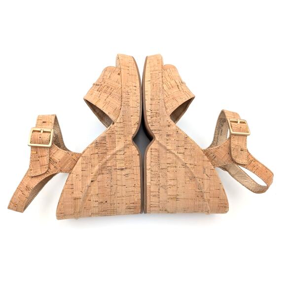 Korks Bardot II Cork Comfort Wedge Sandals Women's Natural Size US10M EU41 - Picture 6 of 10